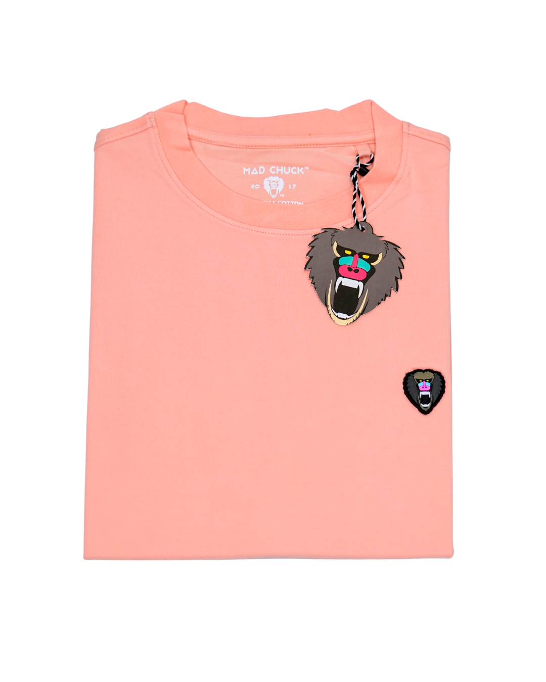 PEACH CREW NECK T SHIRT NEW RUBBER PATCH - Mad Chuck™