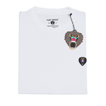WHITE CREW NECK T SHIRT RUBBER PATCH - Mad Chuck™