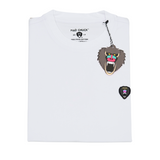 WHITE CREW NECK T SHIRT RUBBER PATCH - Mad Chuck™