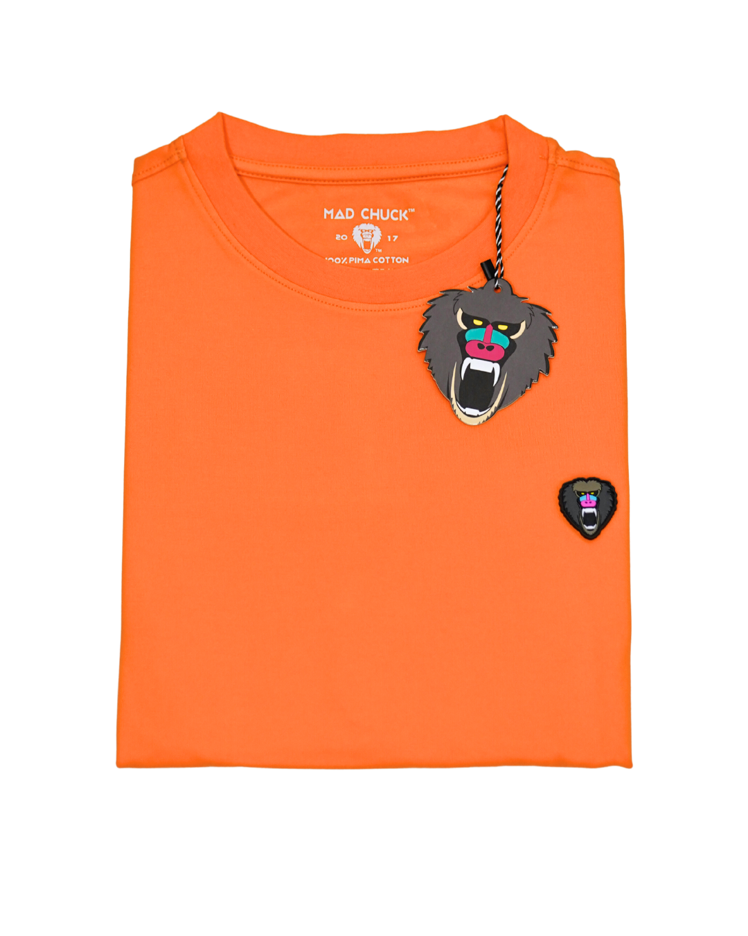 TIGER ORANGE CREW NECK T SHIRT NEW RUBBER PATCH - Mad Chuck™