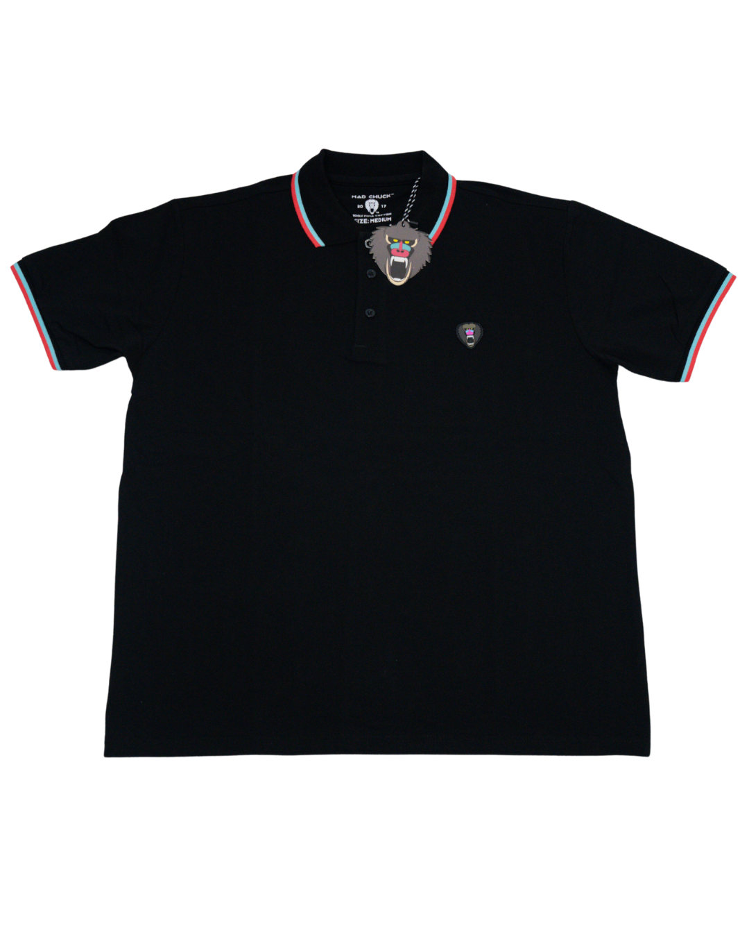 BLACK POLO WITH NEW RUBBER PATCH - Mad Chuck™