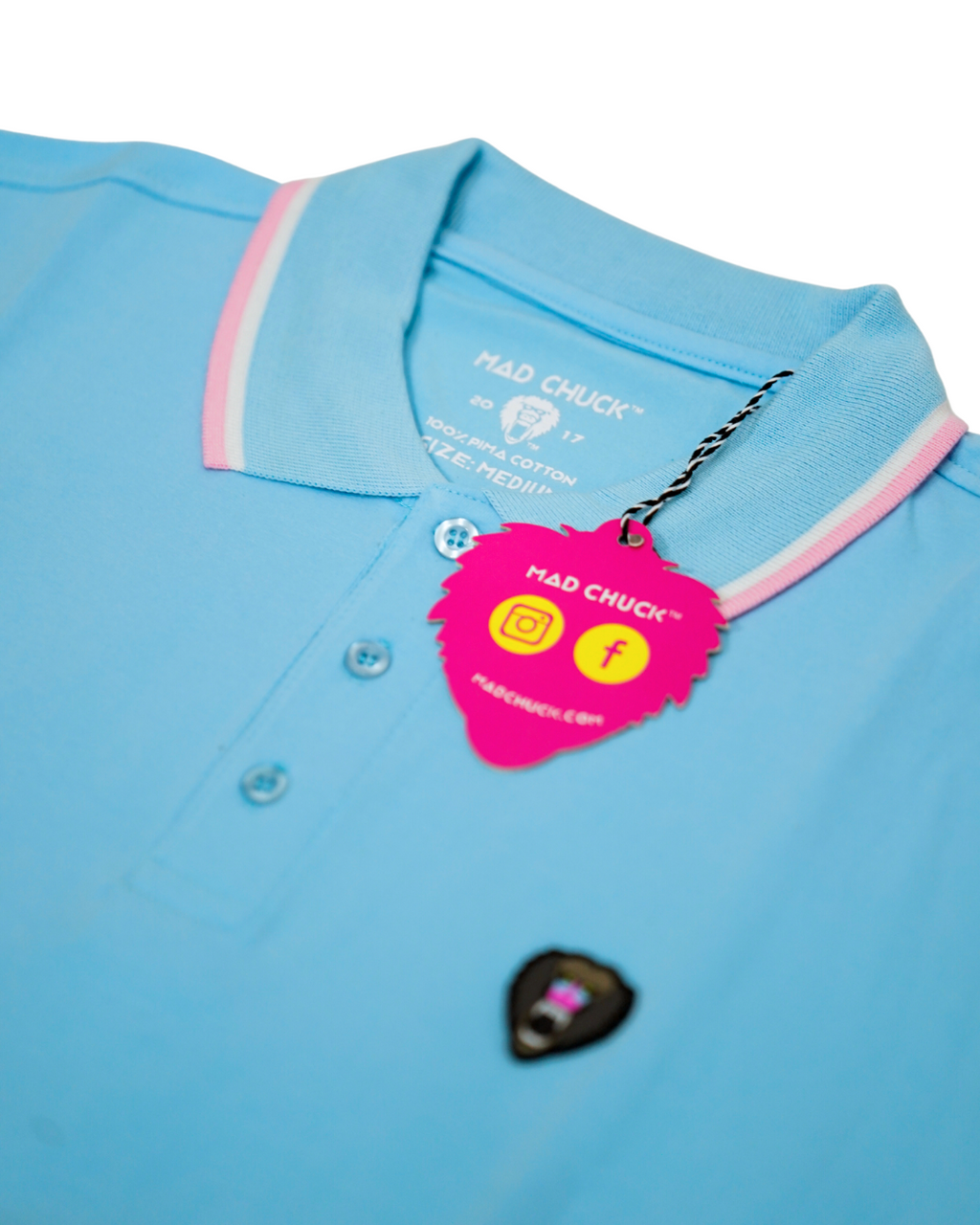 LIGHT BLUE POLO WITH NEW RUBBER PATCH