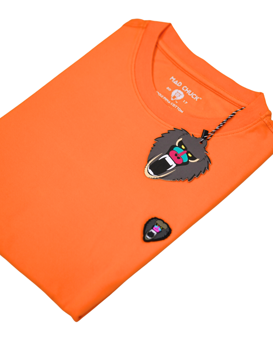 TIGER ORANGE CREW NECK T SHIRT NEW RUBBER PATCH - Mad Chuck™