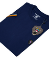 NAVY SLATE CUFF RIBBED CREW NECK WITH NEW RUBBER PATCH