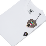 WHITE CREW NECK T SHIRT RUBBER PATCH - Mad Chuck™