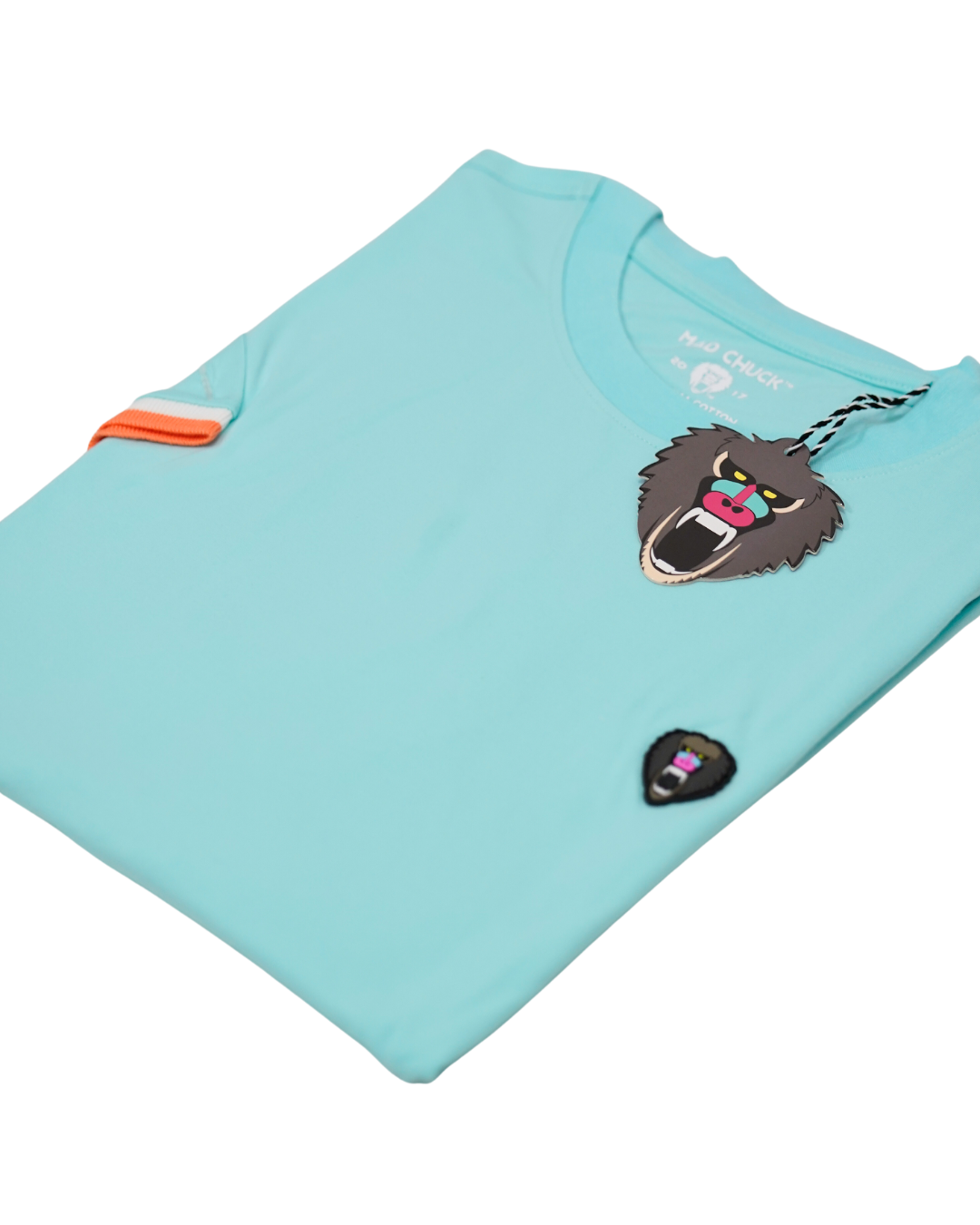 TURQUOISE CUFF RIBBED CREW NECK WITH NEW RUBBER PATCH - Mad Chuck™