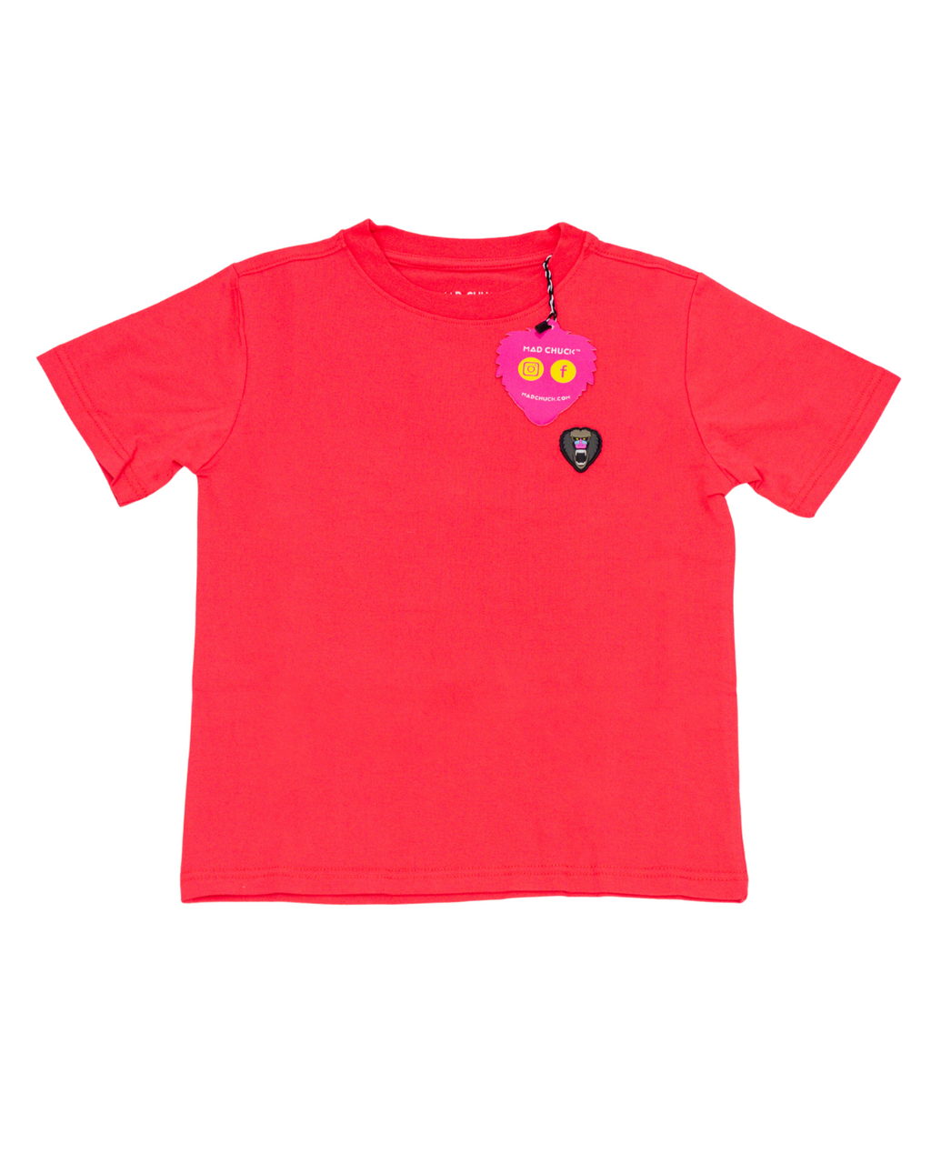 FIRE CORAL CREW NECK T SHIRT NEW RUBBER PATCH