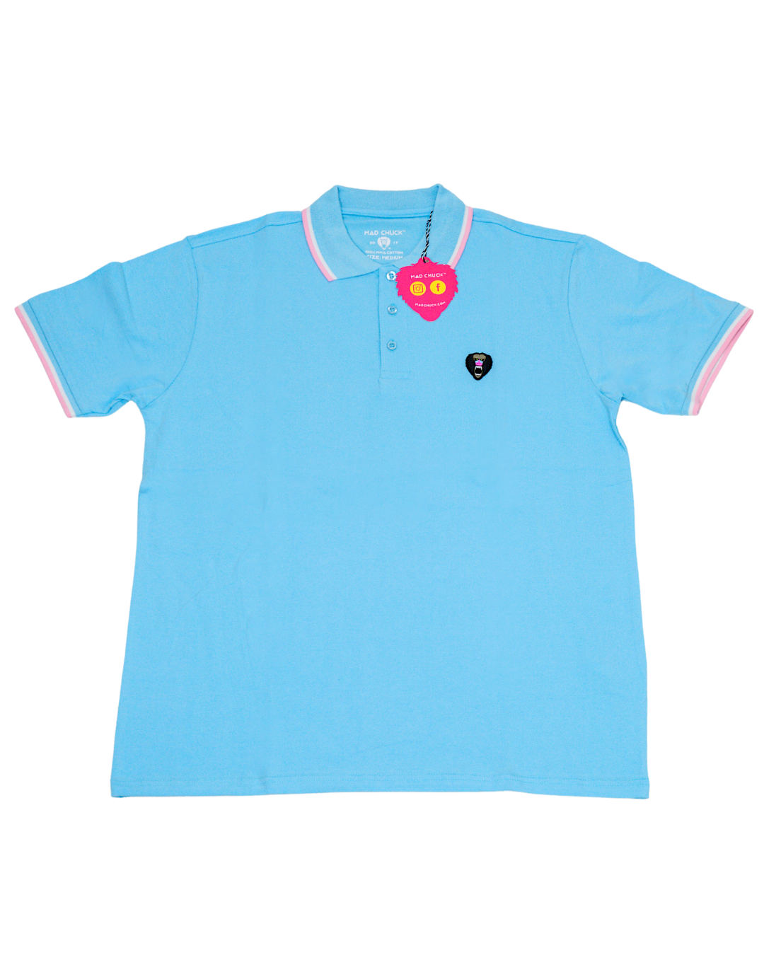 LIGHT BLUE POLO WITH NEW RUBBER PATCH - Mad Chuck™