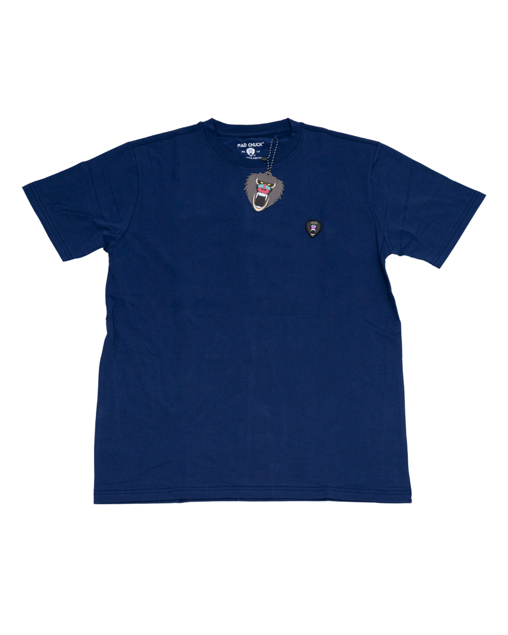 NAVY CREW NECK T SHIRT NEW RUBBER PATCH