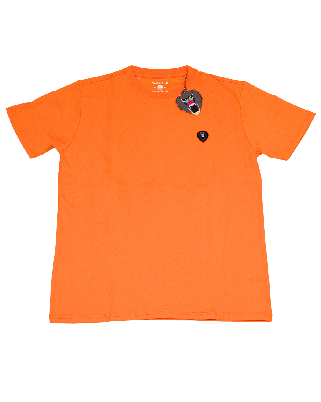 TIGER ORANGE CREW NECK T SHIRT NEW RUBBER PATCH - Mad Chuck™