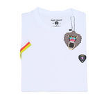 WHITE CUFF RIBBED CREW NECK WITH RUBBER PATCH - Mad Chuck™