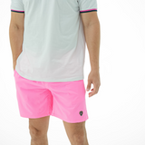 WHITE PINK CUFF RIBBED CREW NECK