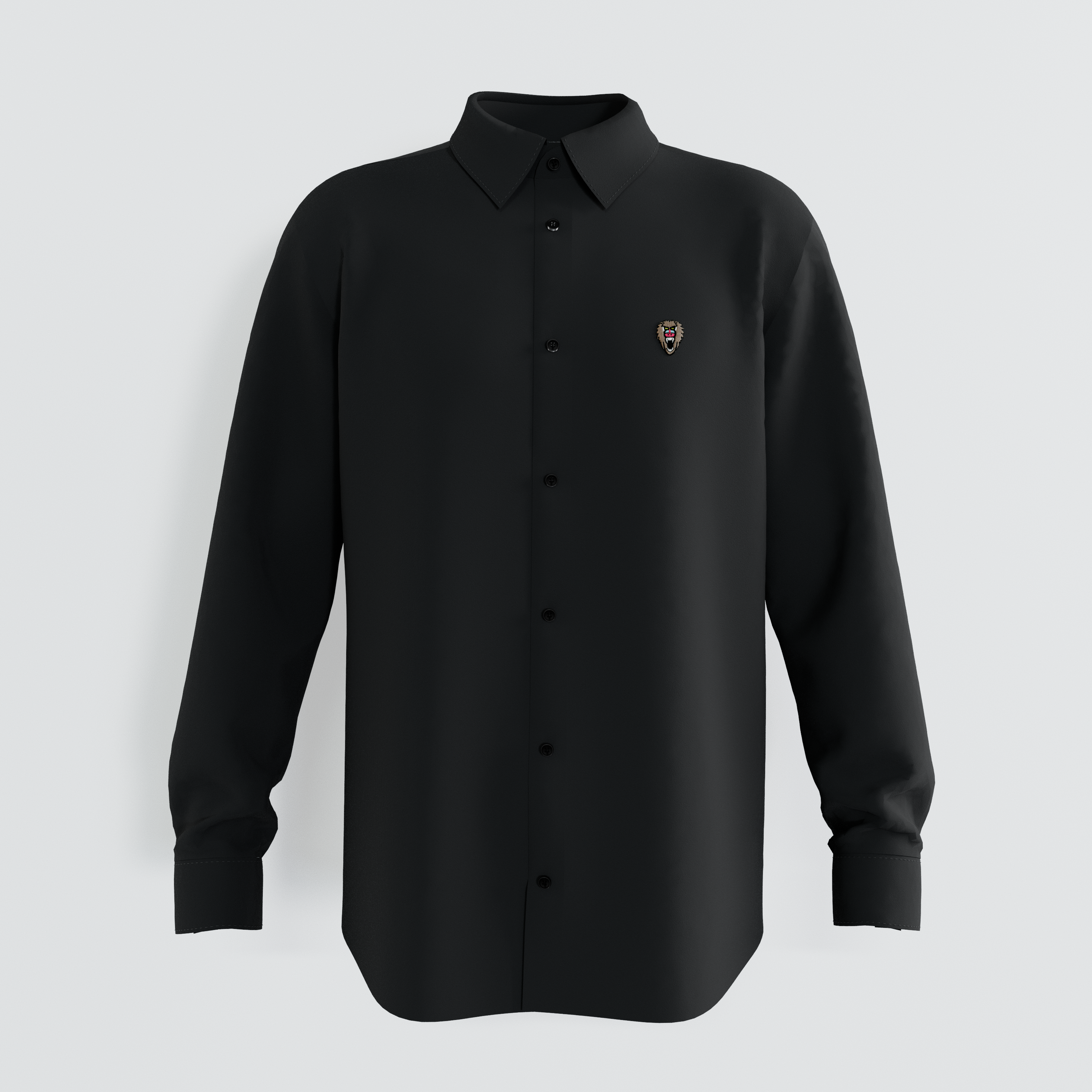 BLACK 12 LONG SLEEVE SOLID SHIRT