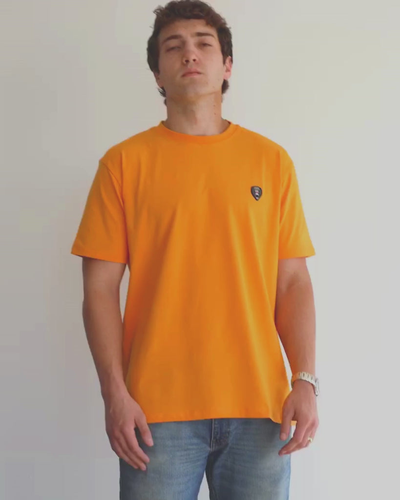 A model wearing Mad Chuck Shirt