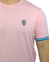 Candy Pink Cuff Ribbed Crew Neck